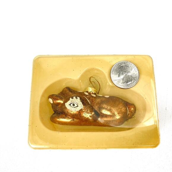 Resting Spotted Fawn Glass Painted Ornament by Cherry Designs with original box - Picture 8 of 10